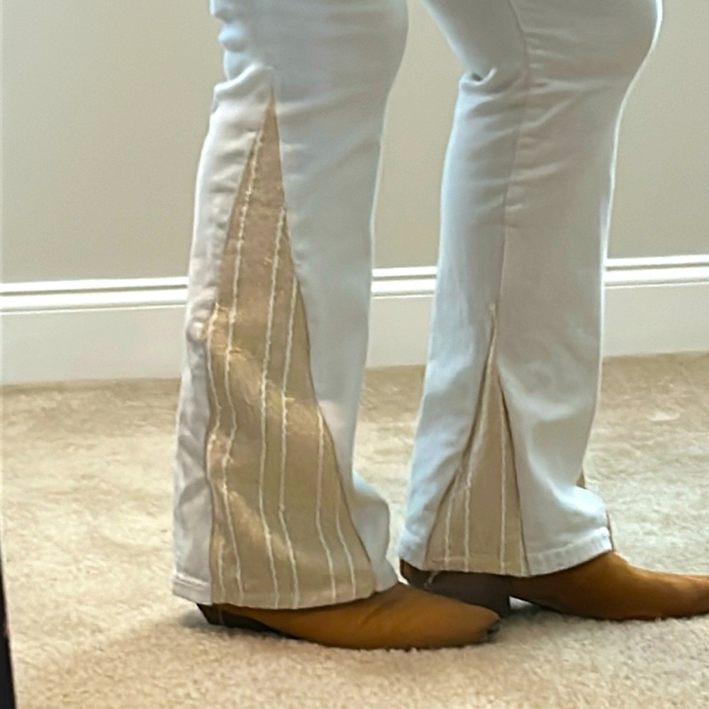 Boho! Cowgirl! Custom sewn flare jeans.  Size 30